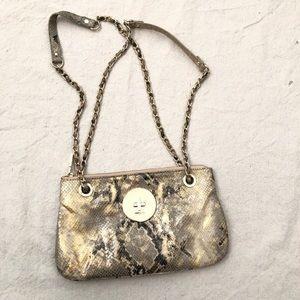 DKNY snakeskin chain purse / clutch
